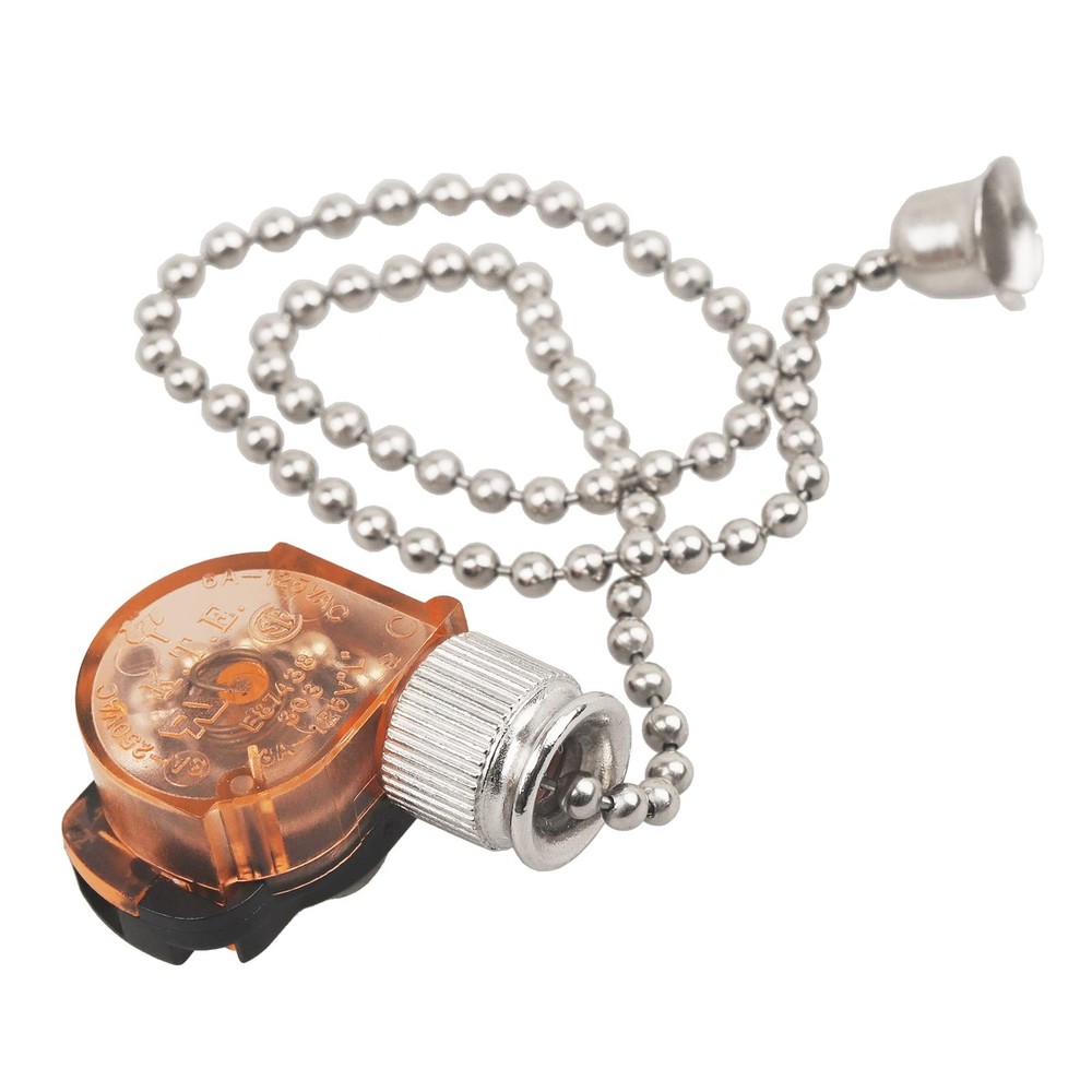 Ceiling Fan Light Switch, E87438 Lamp Switch with 11" Beaded Pull Silver