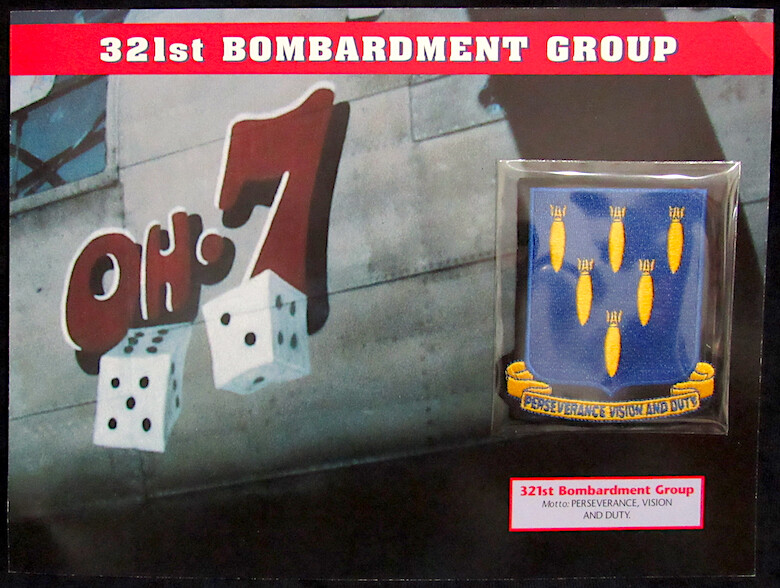 321st BOMBARDMENT GROUP Willabee WWII AIR WAR PATCH Perseverance Vision and Duty