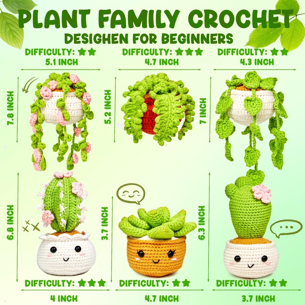 Crochet Kit for Beginners Amigurumi Craft with Video Tutorials & Yarn Set