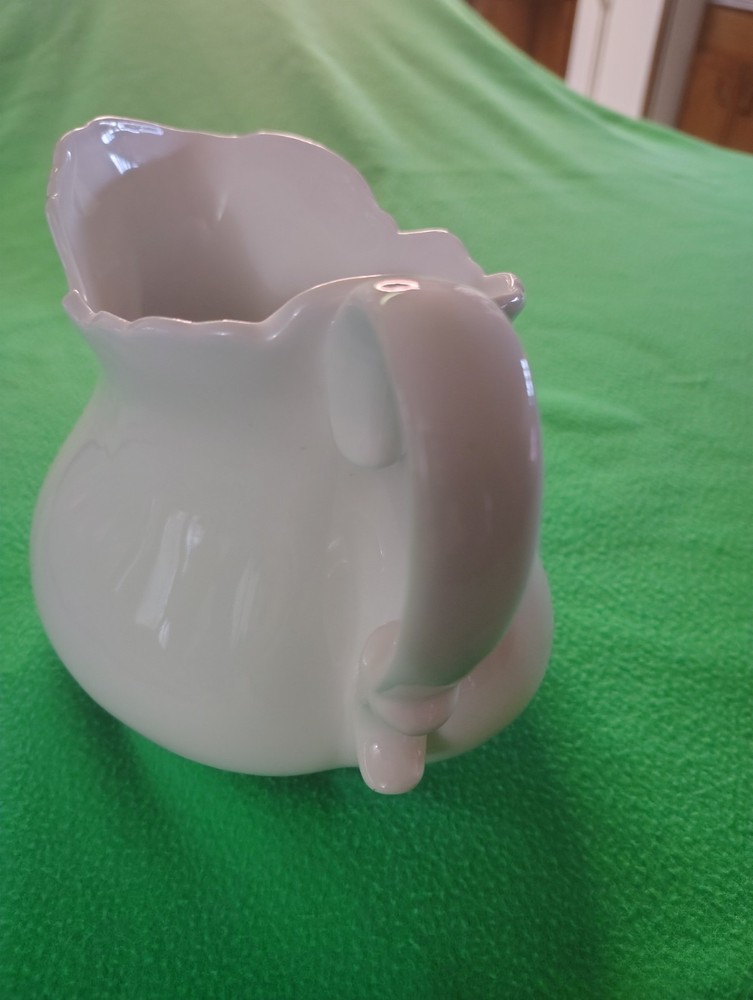 Kaldun & Bogle Neoclassical Crown Hallmark White Ceramic Pitcher Vase