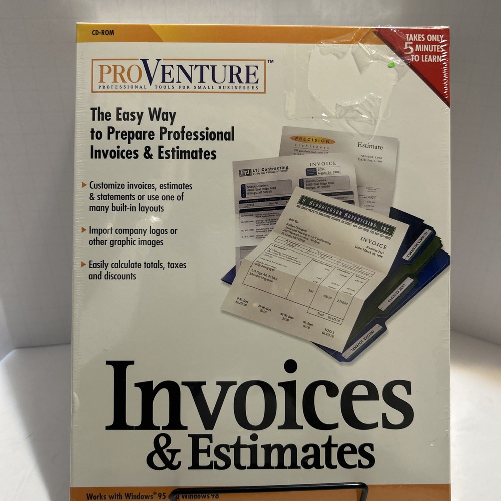 ProVenture Invoice An Estimate Software Windows 95 And 98 Cd-Rom