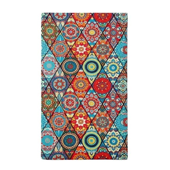 Boho Diamond Medallion Quick Dry Yoga or Beach Blanket