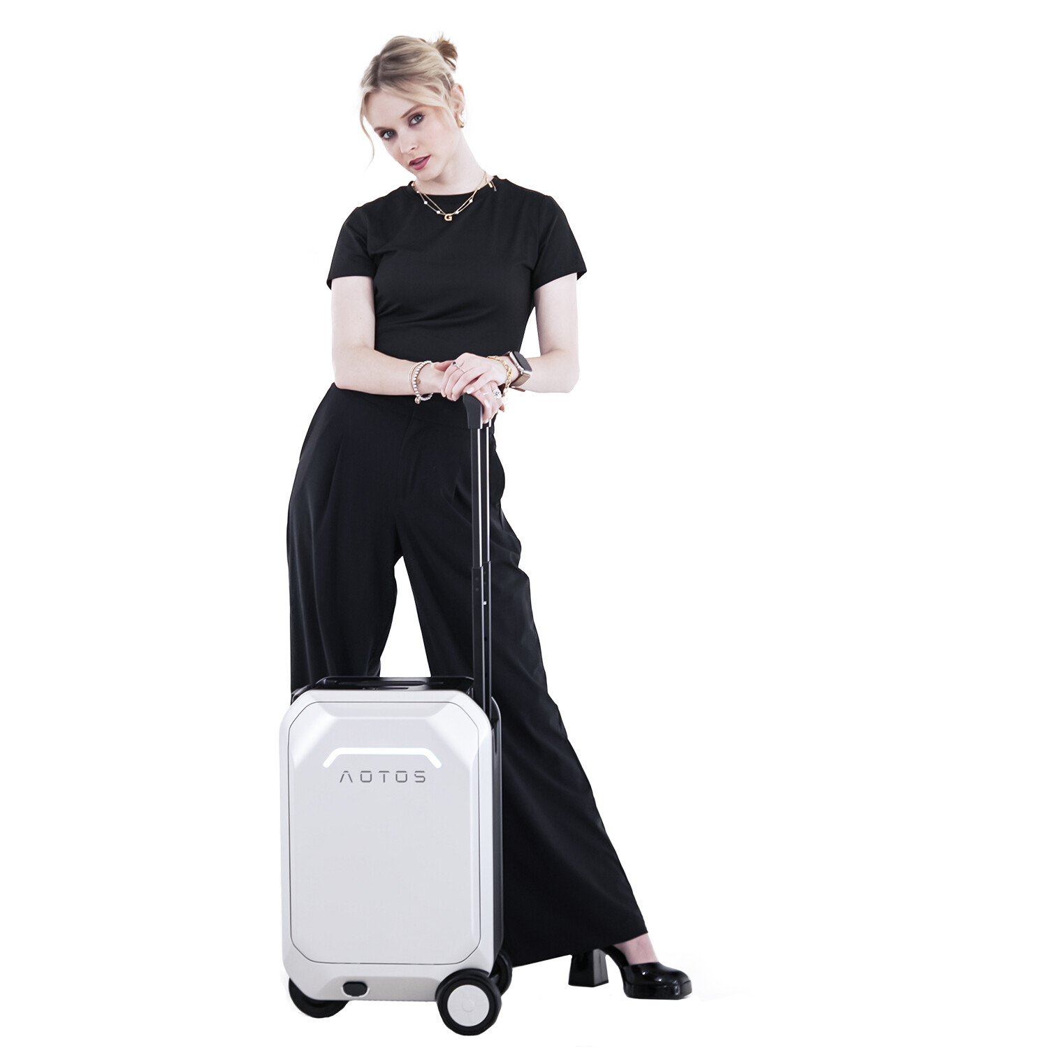 Smart Rideable Suitcase 31L 20 Inch Electric Luggage Scooter Lightweight + APP