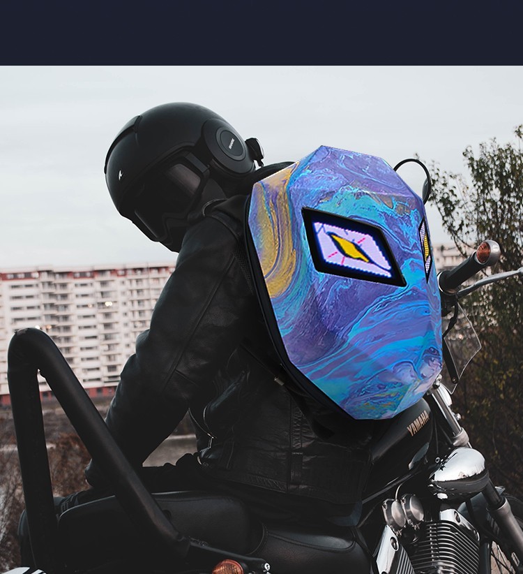 Animated Eyes LED Backpack - Programmable Moving Display, Cool Gamer Rucksack