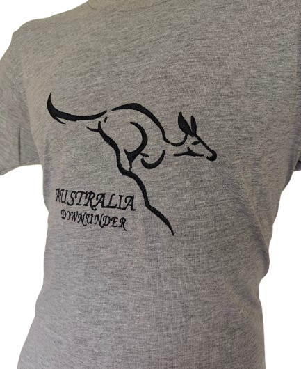 Leaping Kangaroo Downunder T-Shirt [Colour: Grey] [Size: M - Medium]