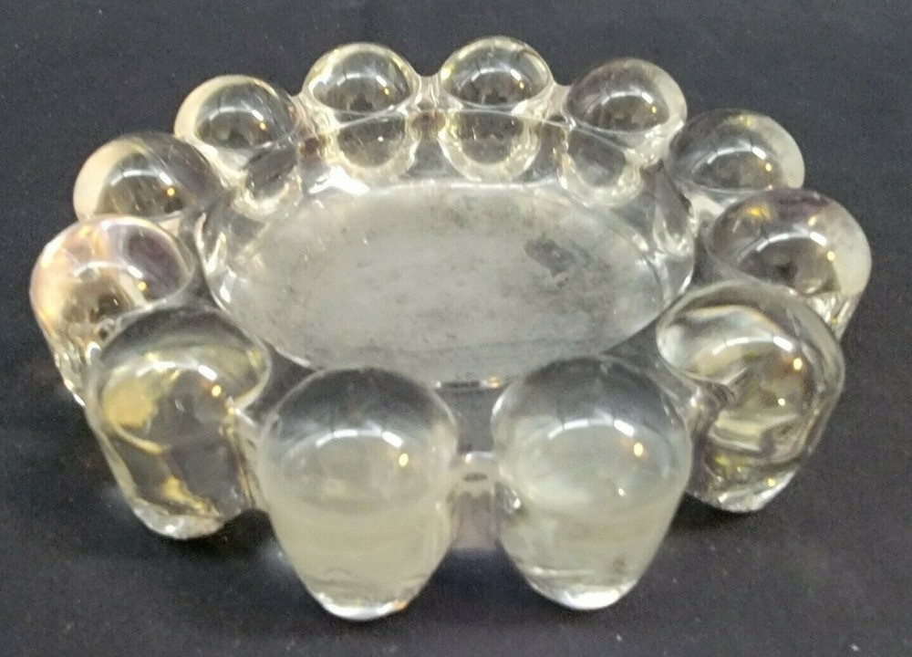 VINTAGE ~ Clear Glass Ashtray Knobs Clear Heavy Glass