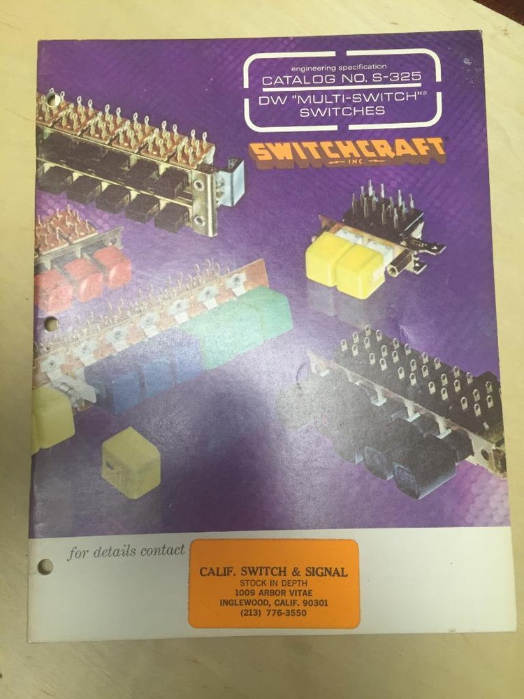 1973 Switchcraft Catalog ~ Switches Terminals Pushbuttons