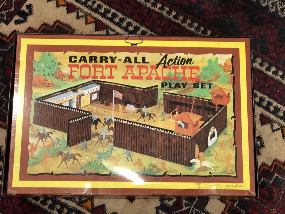 MARX FORT APACHE CARRY ALL ACTION PARTIAL SET w/ TIN CASE #4685