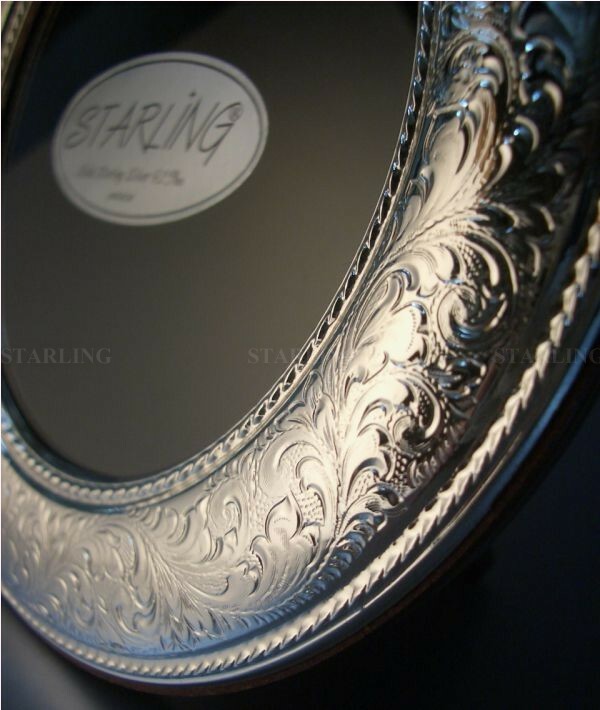 Romantic Photo Frame - Florentine Engraving - Silver Frame Solid 925 Silver (V2)