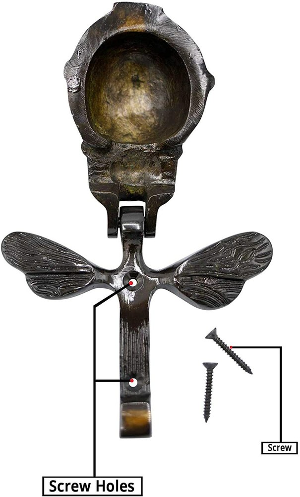 Solid Brass, Black Bumblebee Door Knocker for Front Door Handmade Gift