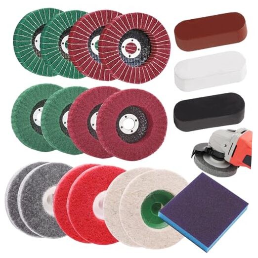 18Pcs 4 Inch Buffering Wheels Polishing Kit with Compound for Angle