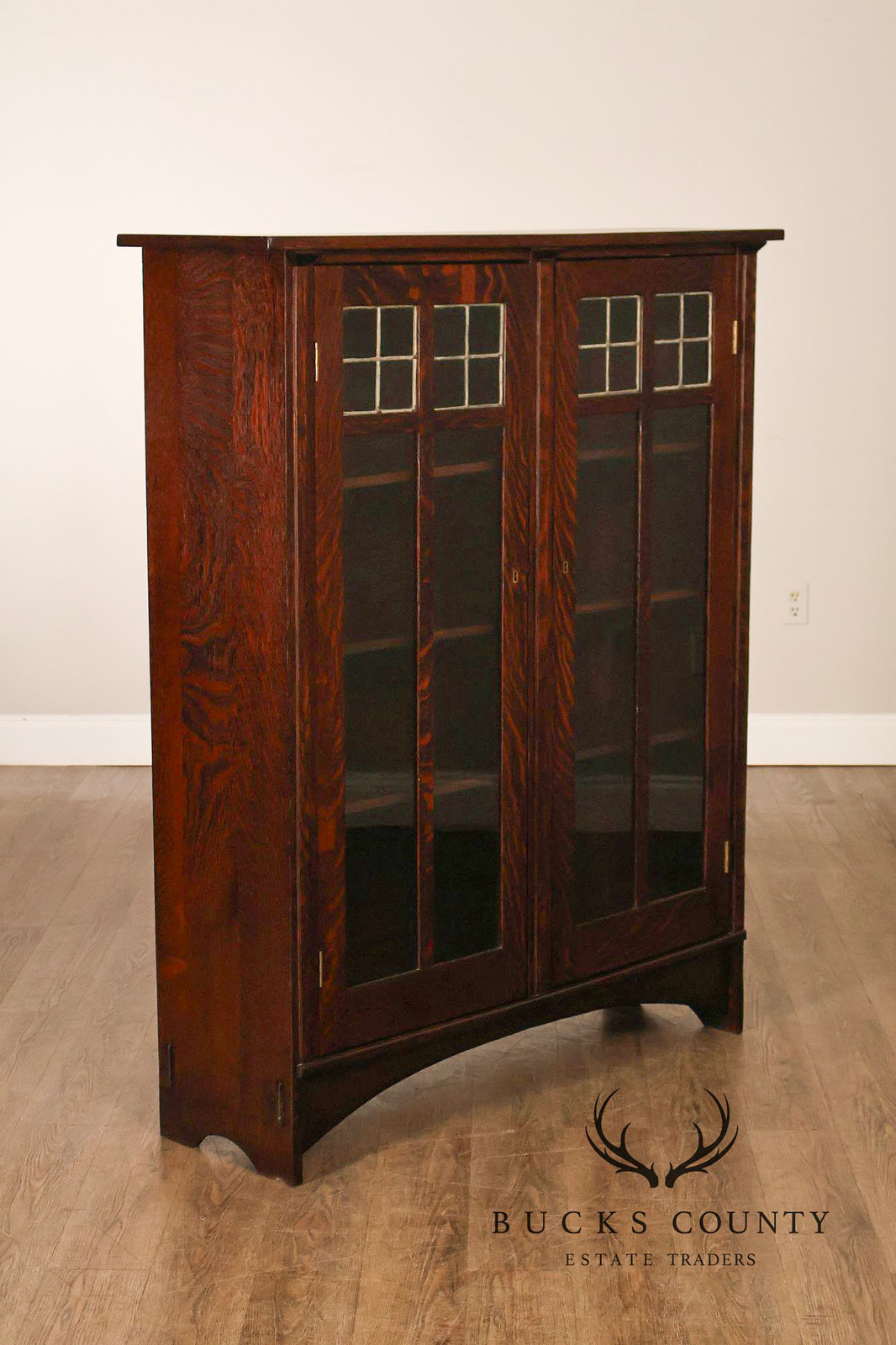 Harvey Ellis Style Mission Oak Bookcase Cabinet
