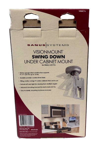 Sanus VMUC1s, Visionmount Swing Down Under Cabinet Mount - New!