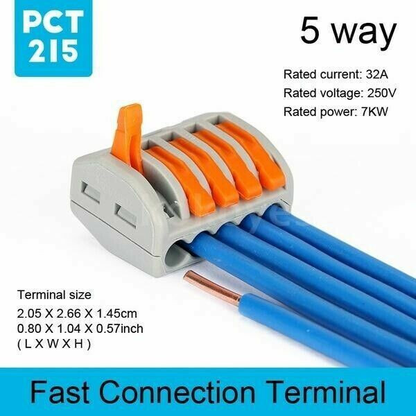 60Pcs Reusable 221 Electrical Connectors Wire Block Clamp Terminals Cable