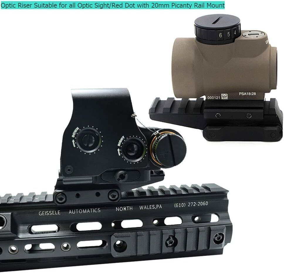 Tactical Sight Scope Optics Riser Mount Base Picatinny Rail for Red Dot Laser