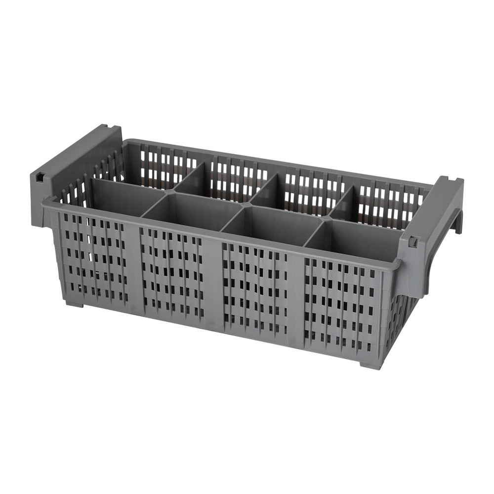 2pcs Flatware Set in PP Buffet 8 Compartments Flatware Drying Container
