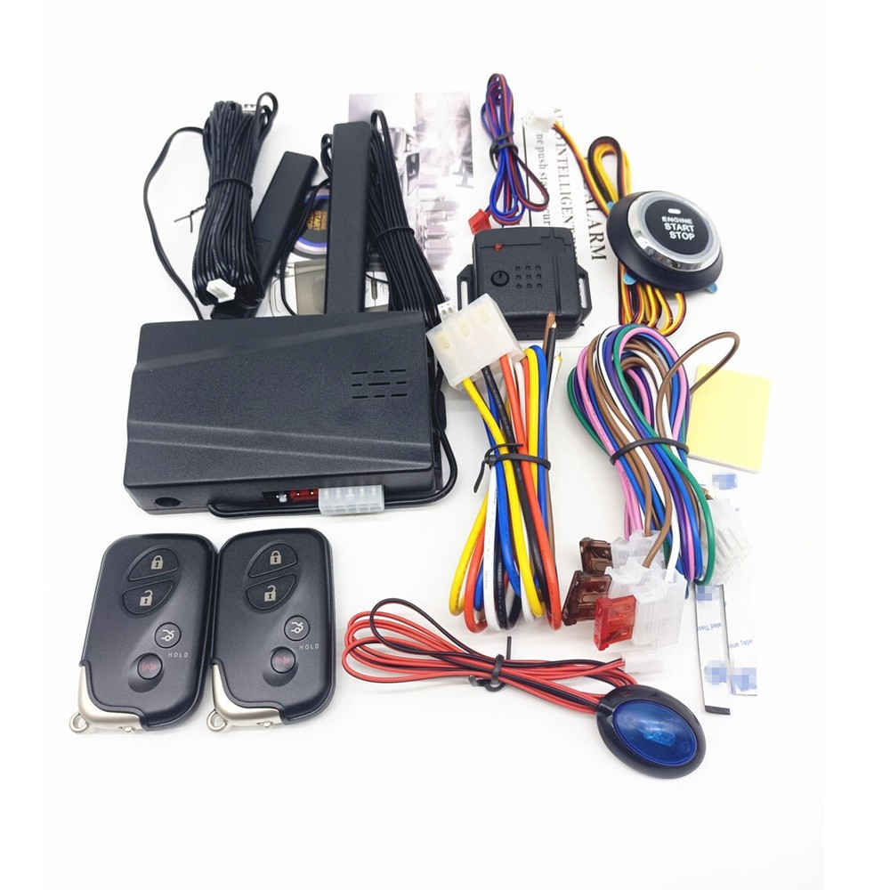 Keyless Entry Car Ignition Switch Engine Start Push Button Starter Remote Kit