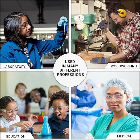 20 PAIR PACK Protective Safety Glasses Clear Lens Work UV ANSI Z87 Lot of 12