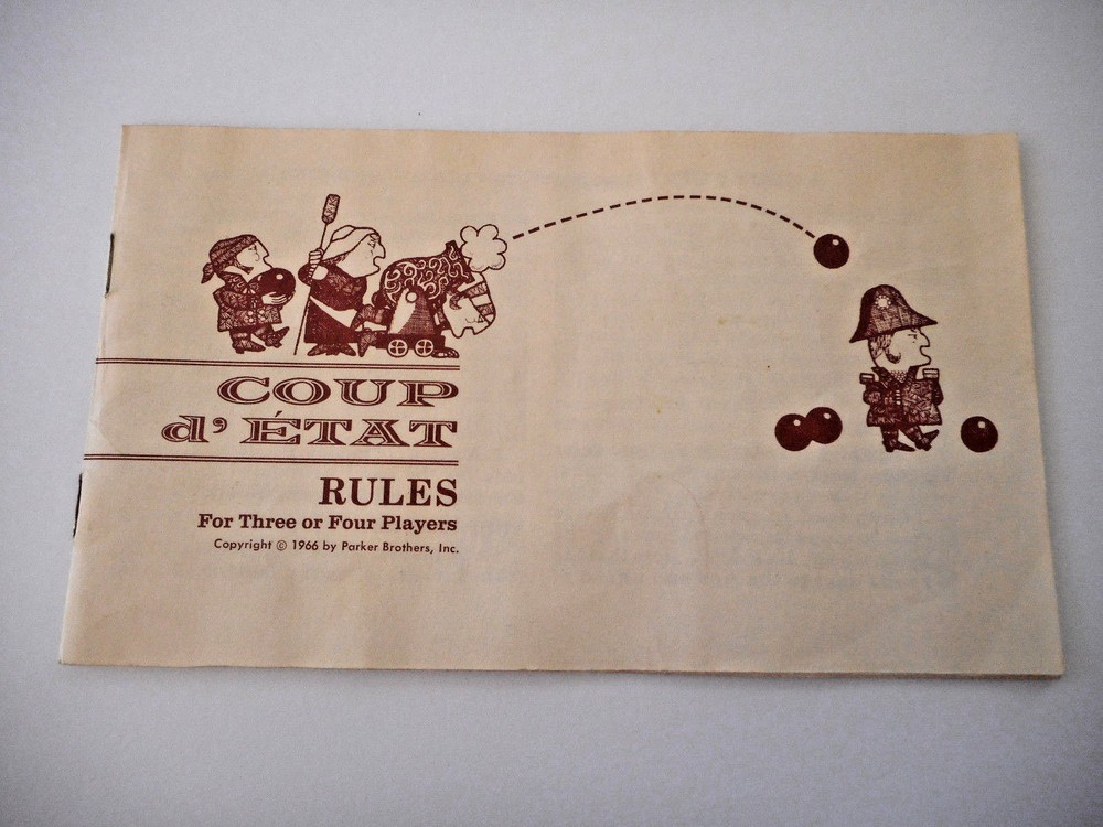 1962 COUP D ETAT REPLACEMENT GAME PIECES RULES BOOK