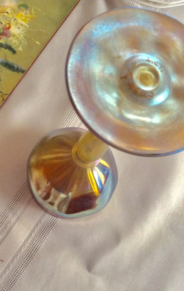 Vintage Signed Tiffany Wine Goblet