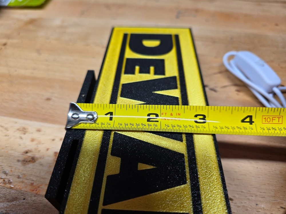 Dewalt Style logo lightbox USB Powered LED with built in stand and switch
