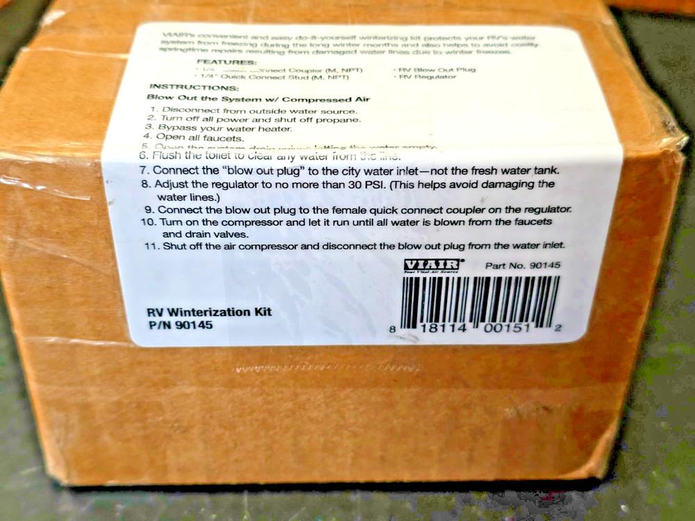 VIAIR 90145 RV Winterization Kit, NEW