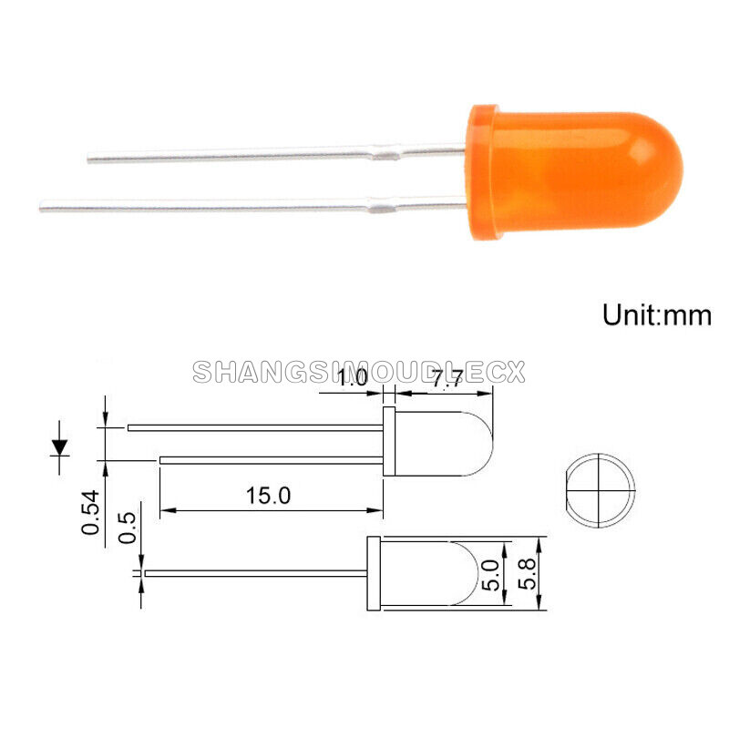 30Stks Diffused LED 5MM ORANGE COLOR ORANGE LIGHT Super Bright