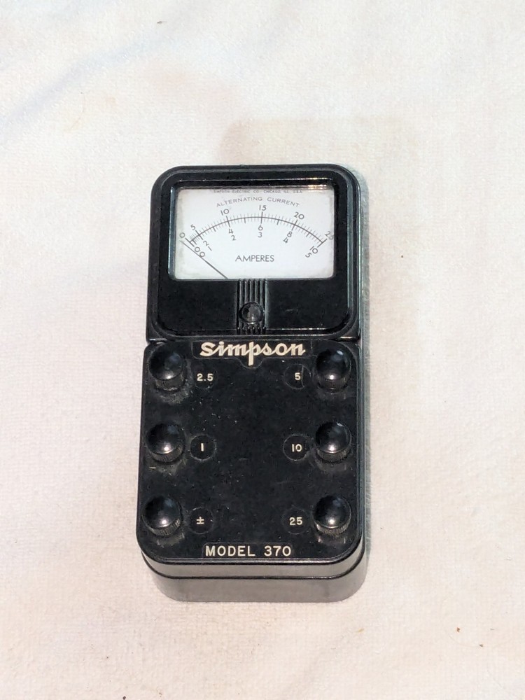 Vintage SIMPSON MODEL 370 Alternating Current Amperes