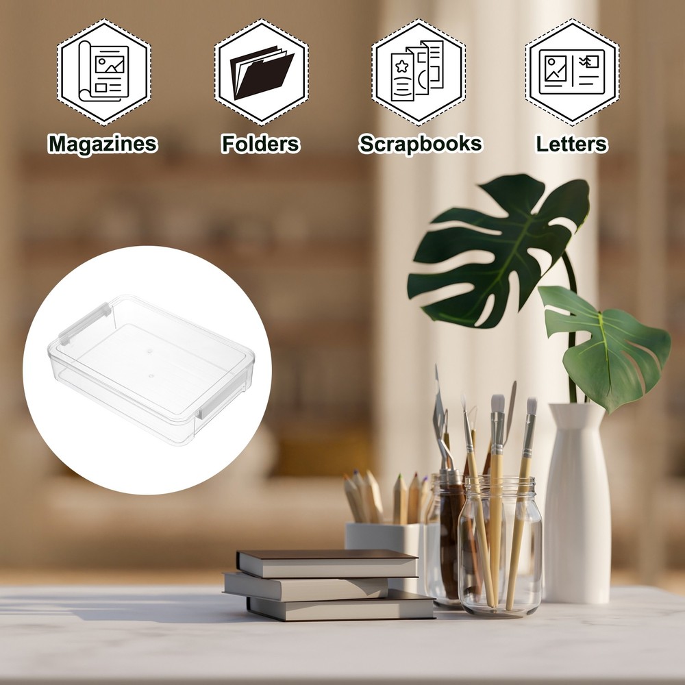 6 Qt Portable Project Case, 5 Pcs Plastic Storage Bins, Clear