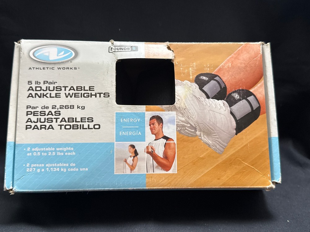 Athletic Works 5 lb Adjustable Ankle Weights Pair - 2.5 lbs Each - Excellent Use