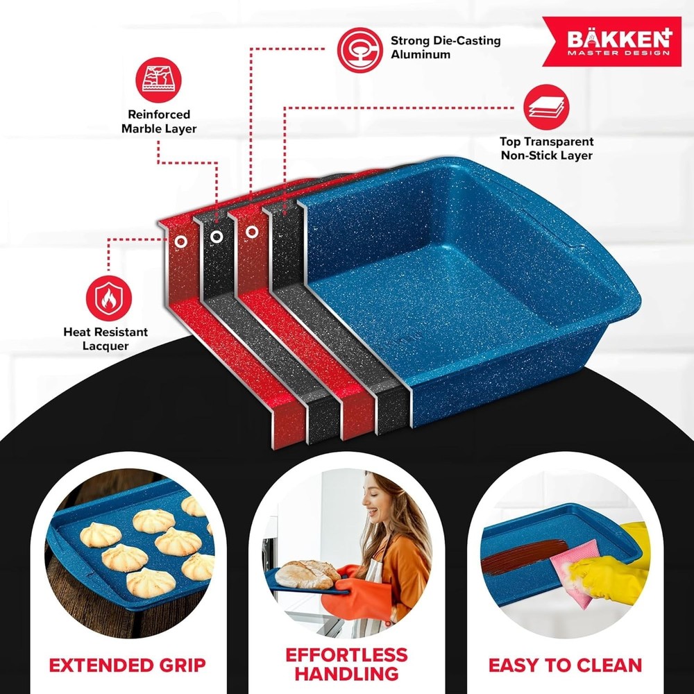 Bakeware Sets Nonstick Carbon Steel Baking Sheet & Pans Stackable 10-Piece