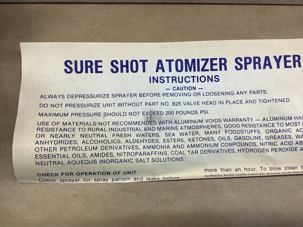 Sure Shot B8000PL Atomizer Refillable Sprayer NOS