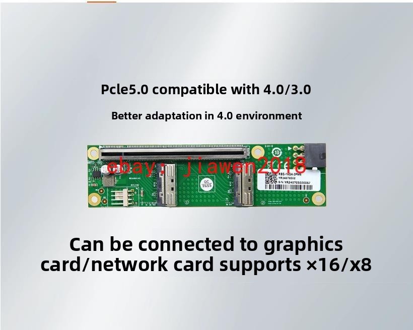 PCIe 5.0 x16 to MCIO 8i SFF-TA-1016 to X8 X8 Bifurcation Adapter Riser Card US