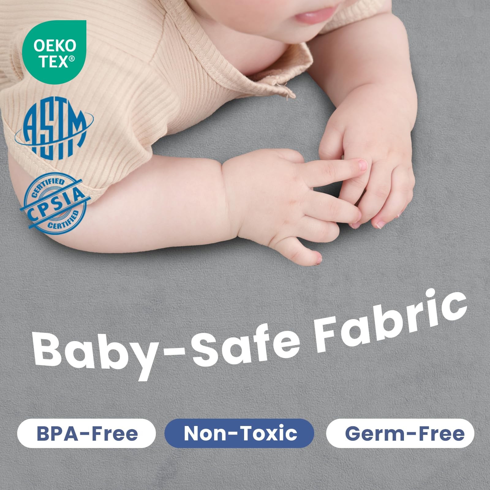 Baby Play Mat for Floor,1.3" Thick Memory Foam Tummy Time Mat,Soft Coral Velv...