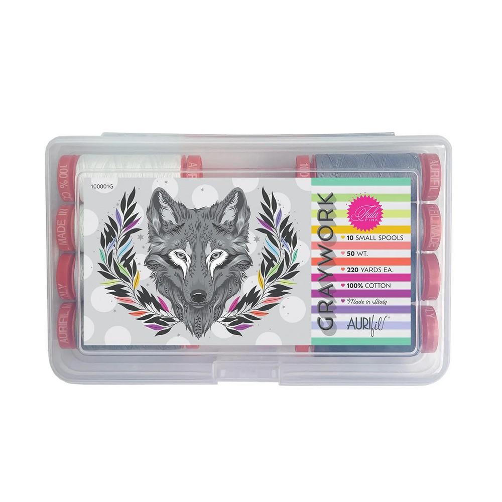 Aurifil - Graywork by Tula Pink 10 SMALL Spools