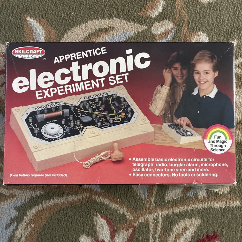 1985 Vintage Skillcraft Apprentice Electronic Experiment Set Works! In Box