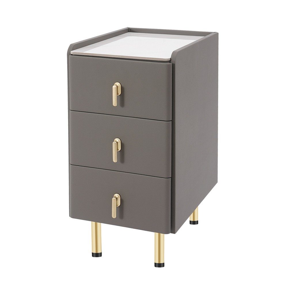 Three-Layer Bedside Cabinet with Drawers, Space-Saving Nightstand