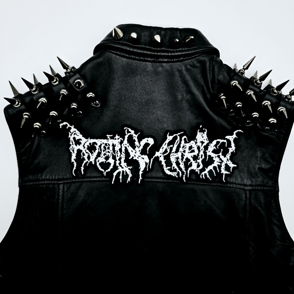 ROTTING CHRIST WHITE SHAPED LOGO EMBROIDERED BACK PATCH