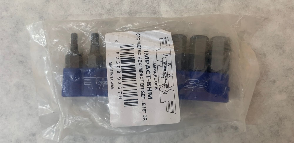 Vim Tools Impact-8HM 8pc Metric Hex Impact Bit Set 5/16" Drive