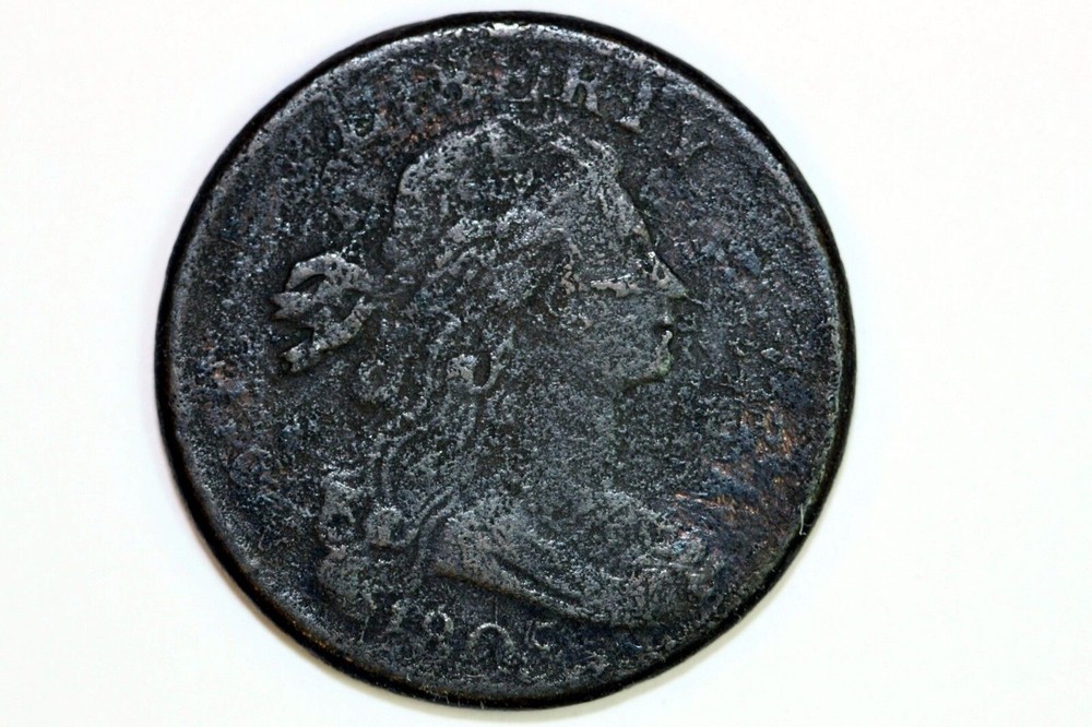 Damaged NET Fine 1805 Better Date Draped Bust Large Cent (TAN068)