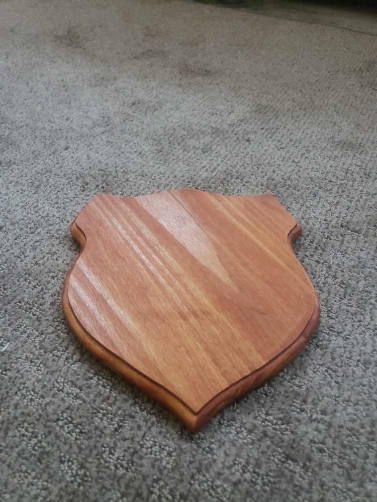 Deer Antler Mounting Plaque Burnt Pine Shield Walnut Stain