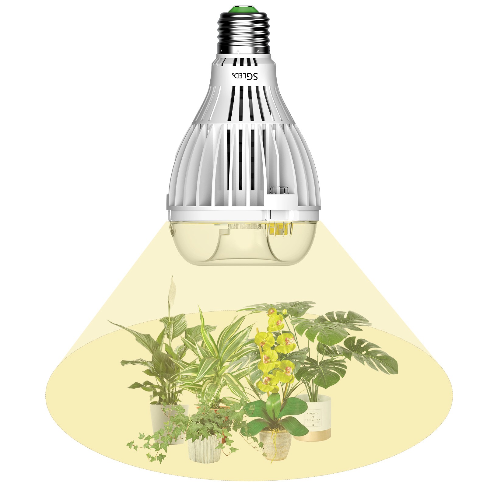 SANSI LED Grow Light Bulb 24W (200W Equivalent) Full Spectrum Houseplants A21