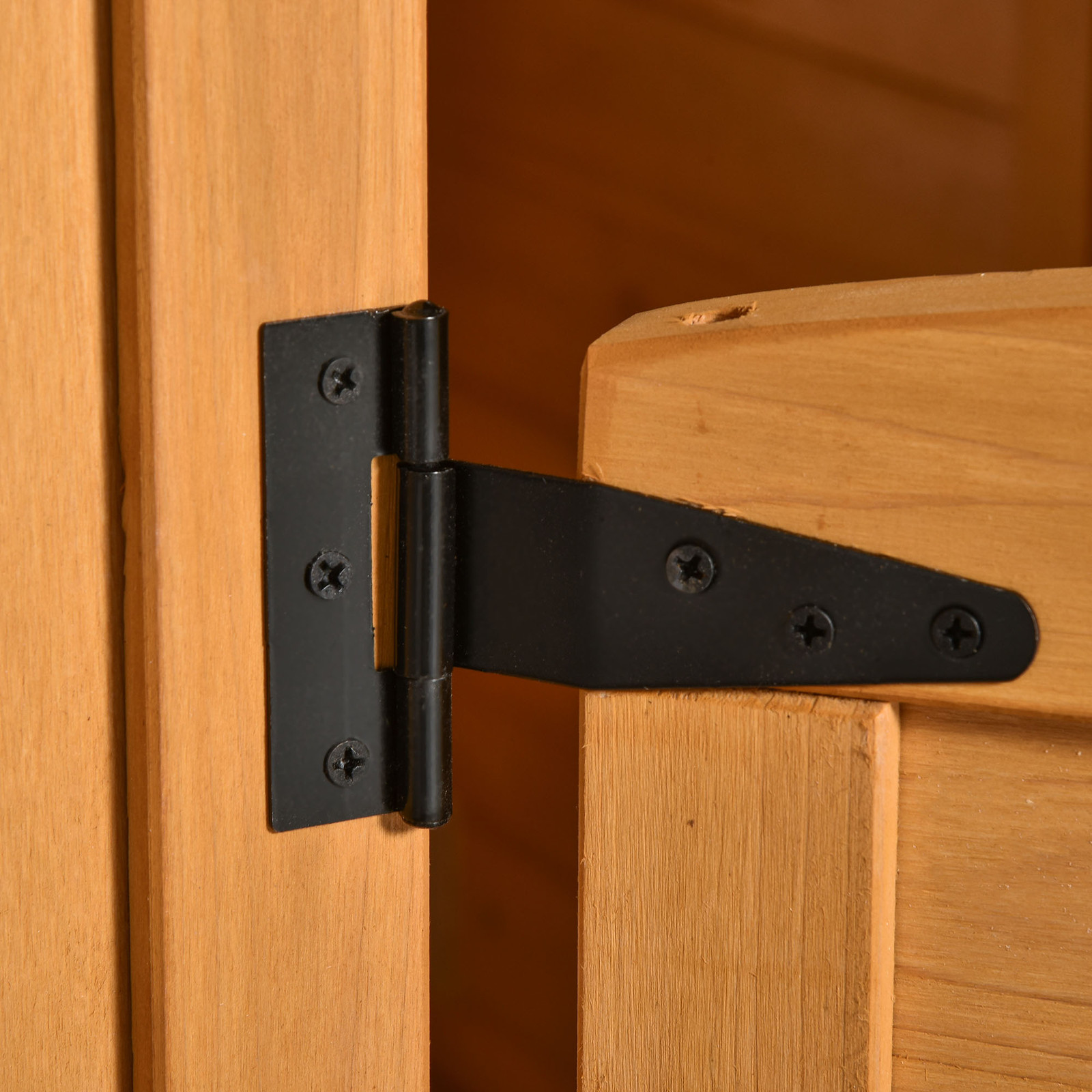 Kids Outdoor Wooden Playhouse, Garden Games Cottage, w/ Door Bench Blackboard