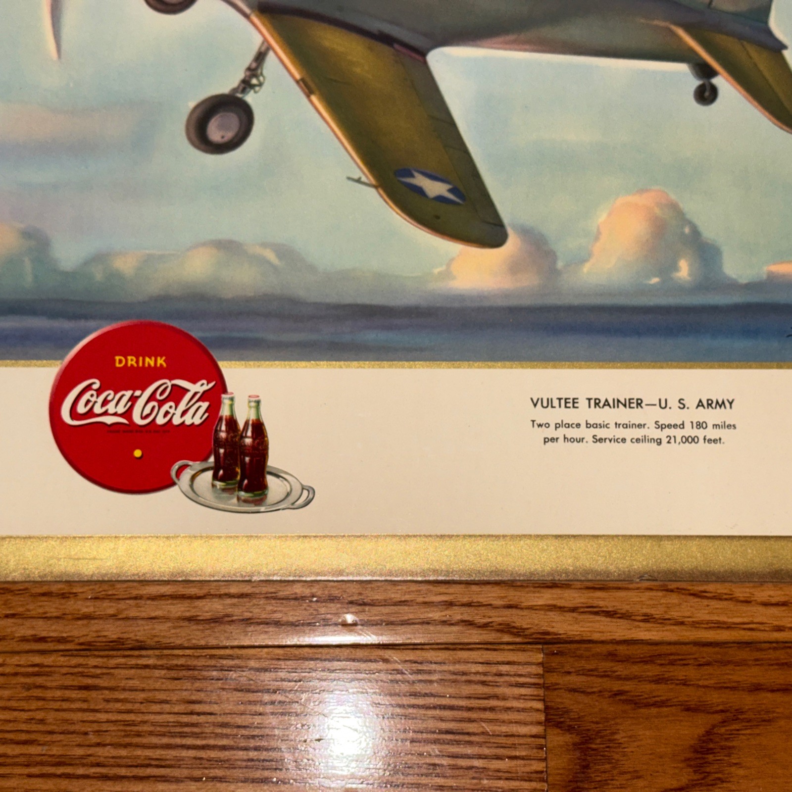 Set Of Coca-Cola WW 2 Airplane Litho Prints- Good Condition-1943