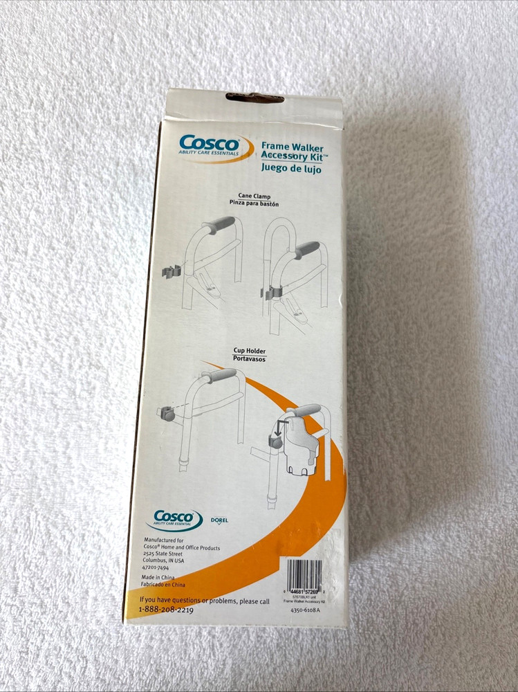 Cosco Ability Care Essentials Frame Walker Accessory Kit Pouch Cup Holder NEWBOX