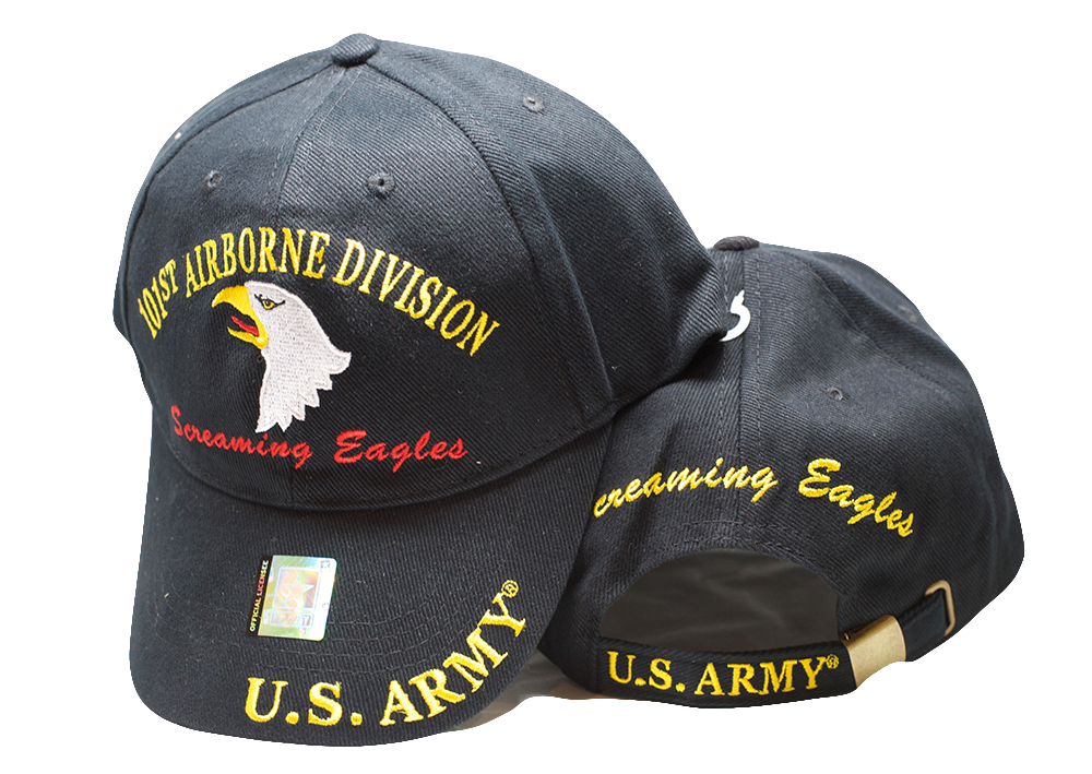 US Army Hat 101st Airborne Division Black Adjustable Cap
