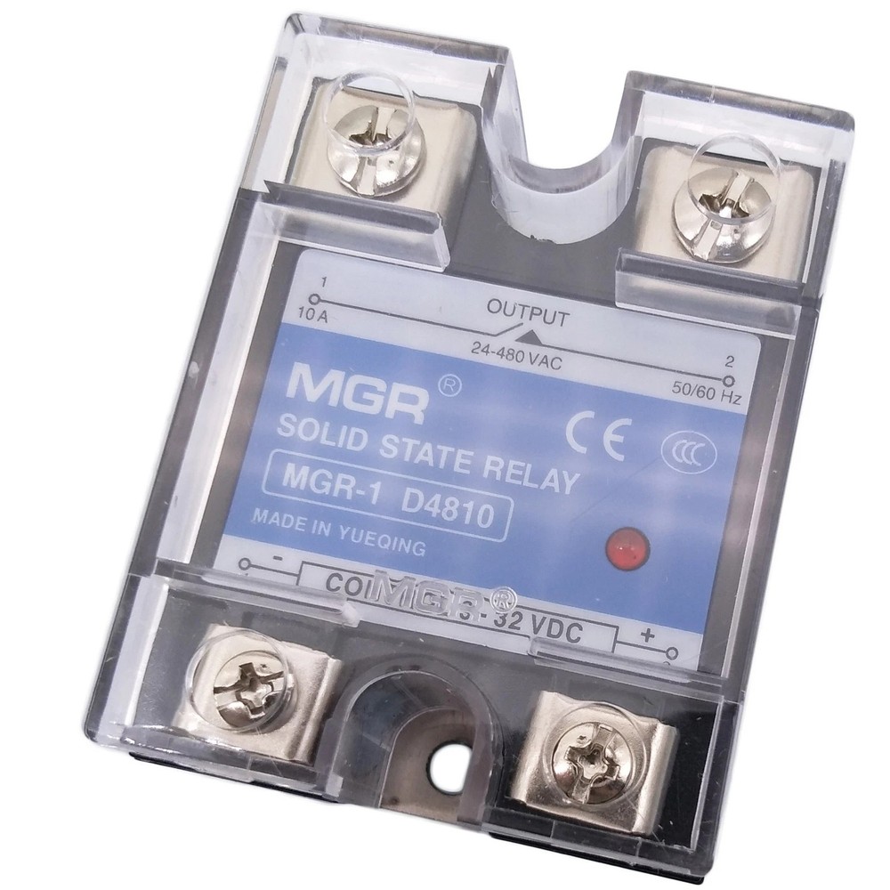 Solid State Relay Single Phase Solid State Relay DC to AC SSR, 3-32V DC D4810 10A