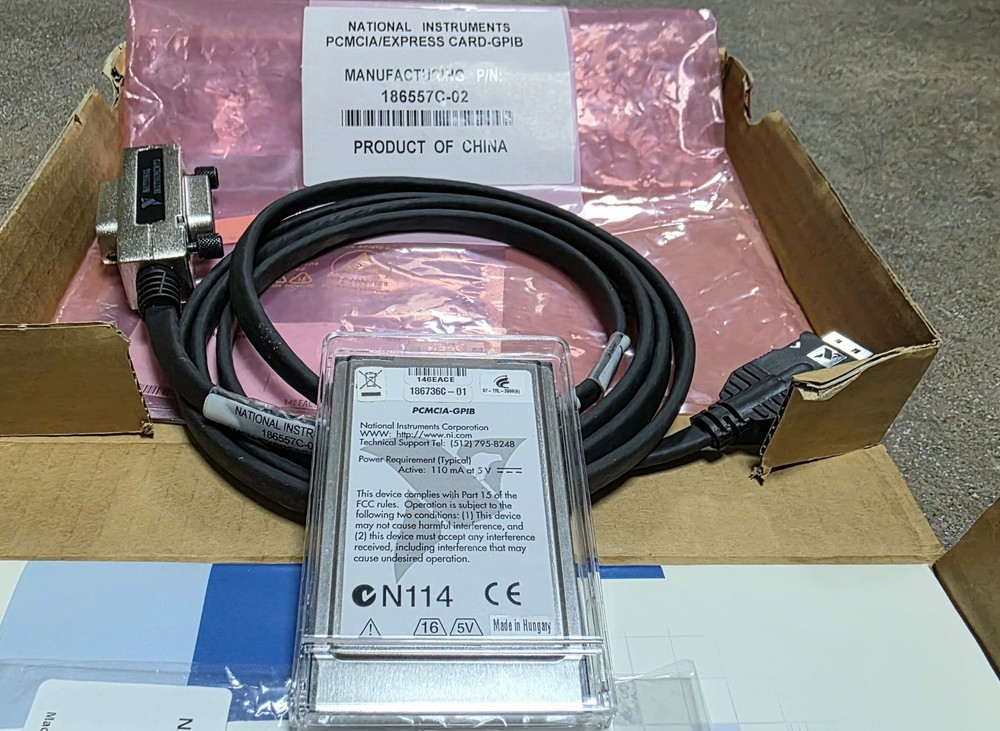 NATIONAL INSTRUMENTS PCMCIA-GPIB Interface Card with 2 Mt Latching Cable
