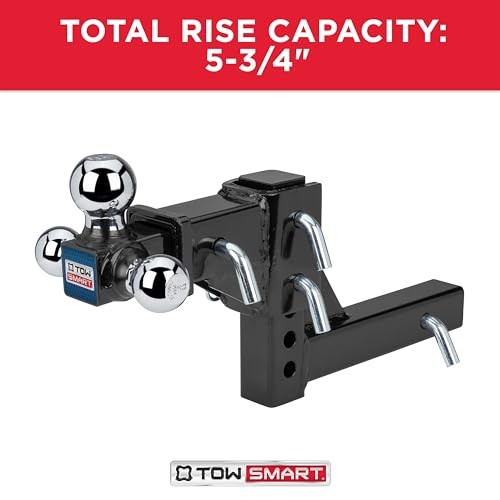 Adjustable Tri-Ball Mount Hitch, 6,000-10,000 lbs Capacity, 2'' Receiver,