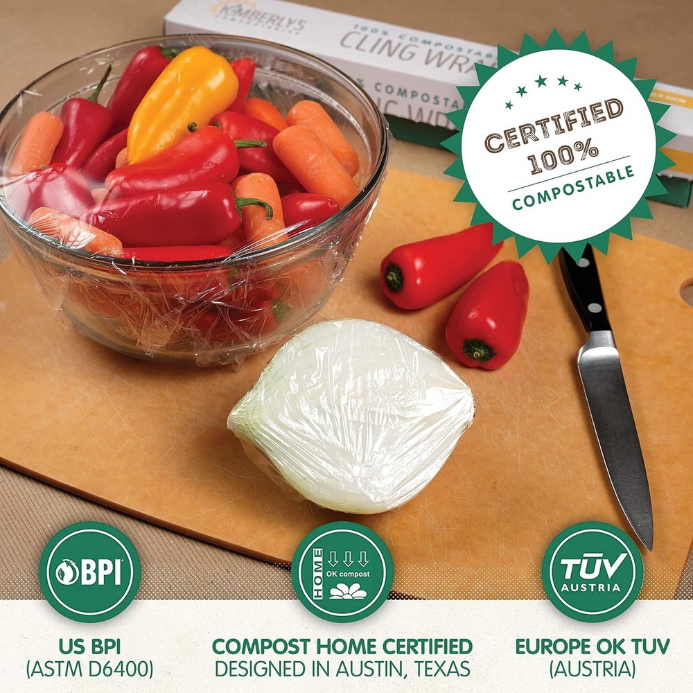 Compostable plastic wrap – 99ft x 12inch roll